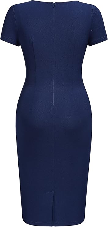 Vestido clássico com decote em forma fechadura e bainha para cocktail