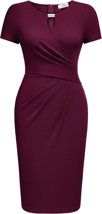 Vestido clássico com decote em forma fechadura e bainha para cocktail