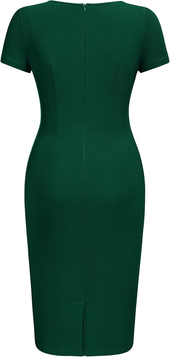 Vestido clássico com decote em forma fechadura e bainha para cocktail