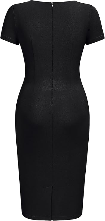 Vestido clássico com decote em forma fechadura e bainha para cocktail