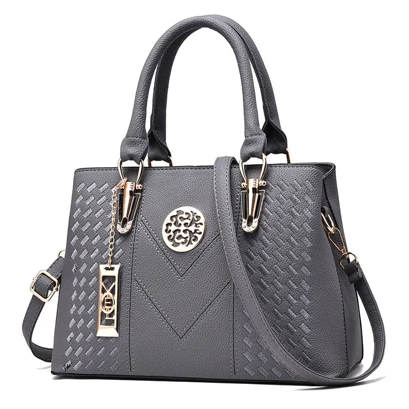 Bolsa clássica com alça superior, bolsa crossbody de PU fashion, bolsa casual feminina
