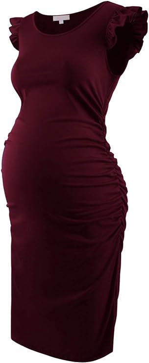 Vestido elegante para gestantes de manga voadora