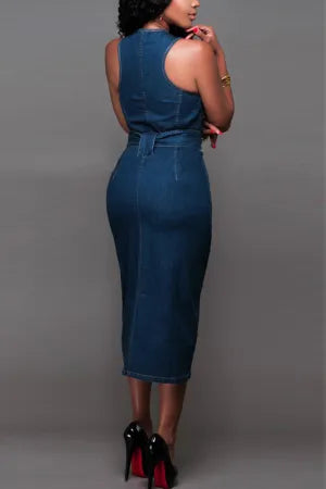 Vestidos lisos material denim