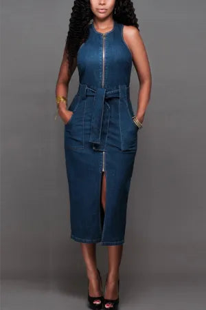 Vestidos lisos material denim