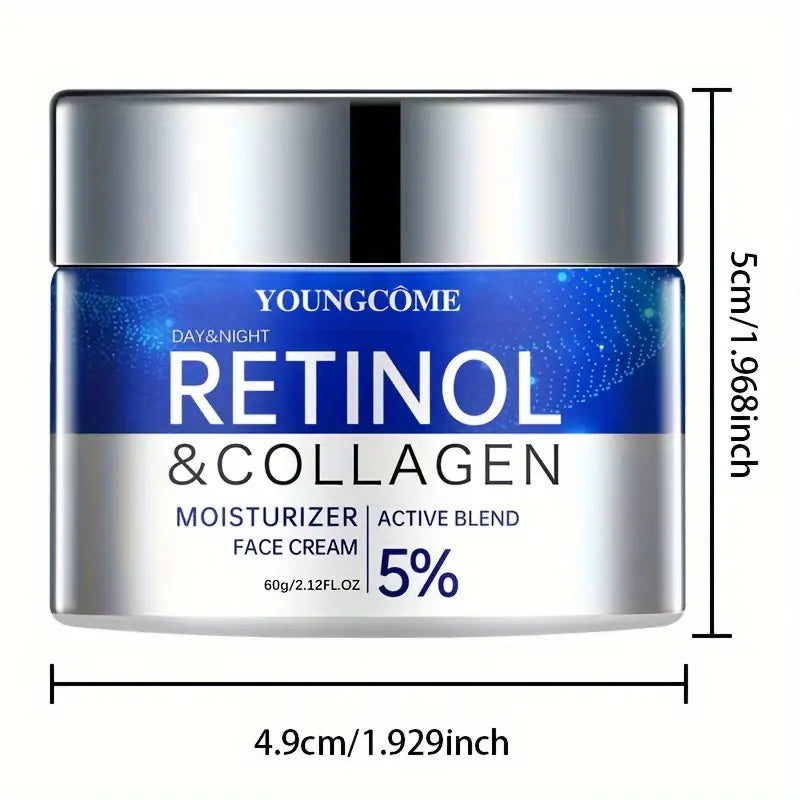 Creme facial hidratante de retinol e colágeno, adequado para todos os tipos de pele e fazer sua pele parecer jovem