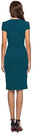 Vestido casual de mulher estilo cocktail retro para trabalho e escritório