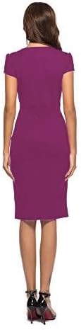 Vestido casual de mulher estilo cocktail retro para trabalho e escritório