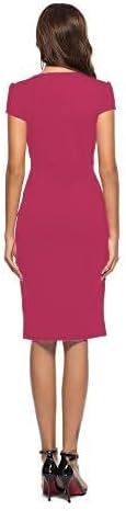 Vestido casual de mulher estilo cocktail retro para trabalho e escritório