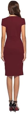 Vestido casual de mulher estilo cocktail retro para trabalho e escritório