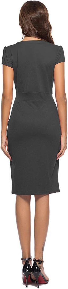 Vestido casual de mulher estilo cocktail retro para trabalho e escritório