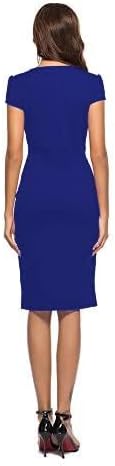 Vestido casual de mulher estilo cocktail retro para trabalho e escritório
