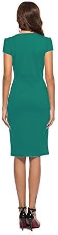 Vestido casual de mulher estilo cocktail retro para trabalho e escritório