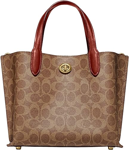 Bolsa exclusiva da marca Coach modelo Willow de cor Castanho