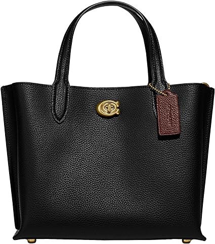 Bolsa de marca Coach de couro polido Pebble