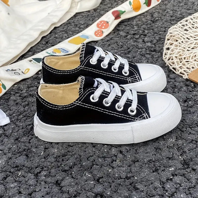Sapatilhas de skate modernos com cadarços para meninas – calçados confortáveis e respiráveis e antiderrapantes para crianças