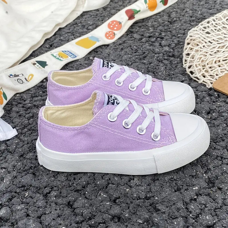 Sapatilhas de skate modernos com cadarços para meninas – calçados confortáveis e respiráveis e antiderrapantes para crianças