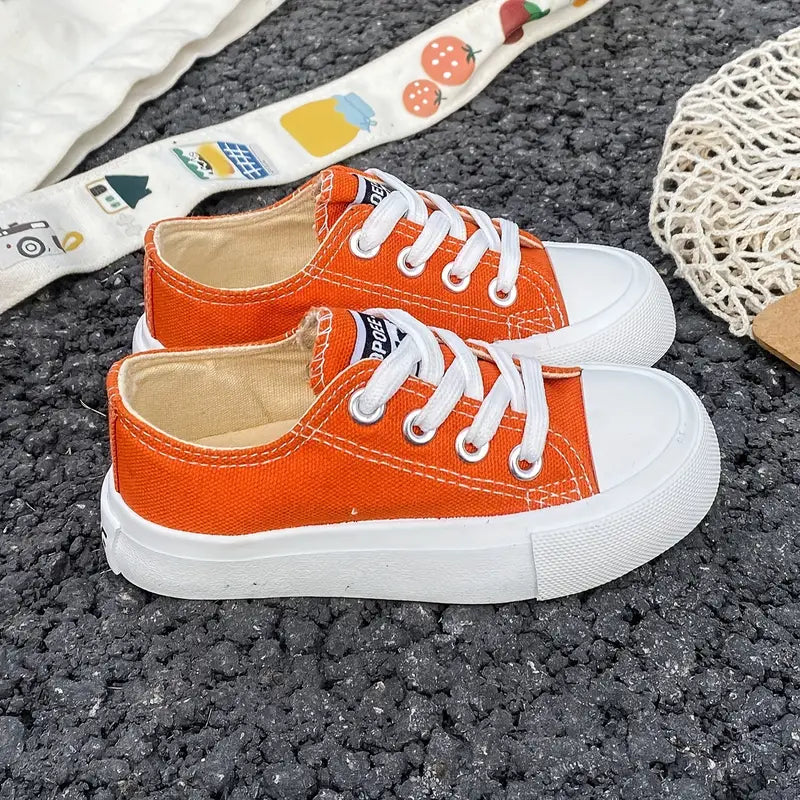 Sapatilhas de skate modernos com cadarços para meninas – calçados confortáveis e respiráveis e antiderrapantes para crianças