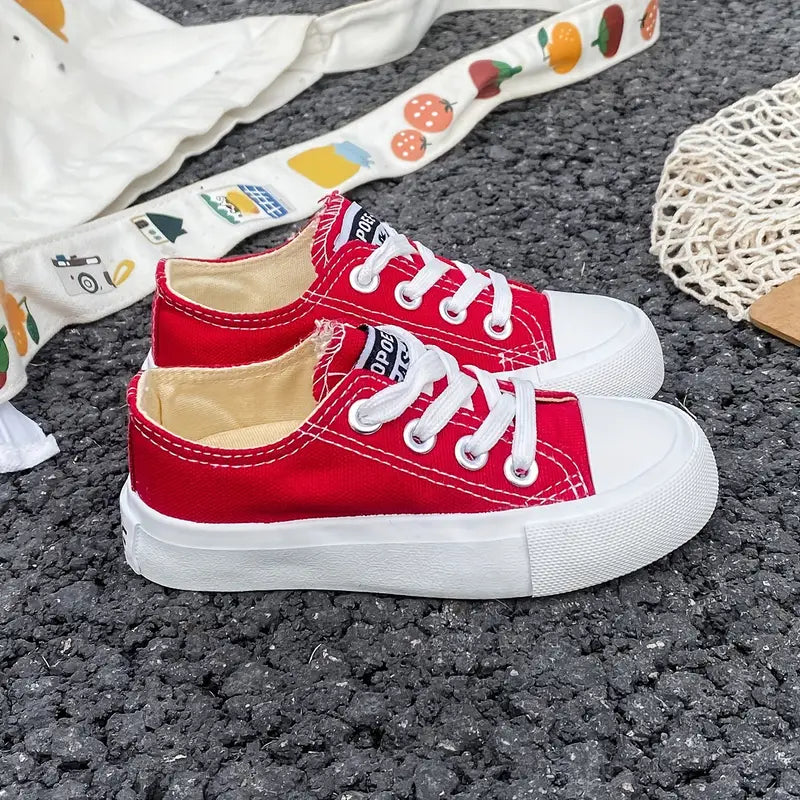 Sapatilhas de skate modernos com cadarços para meninas – calçados confortáveis e respiráveis e antiderrapantes para crianças