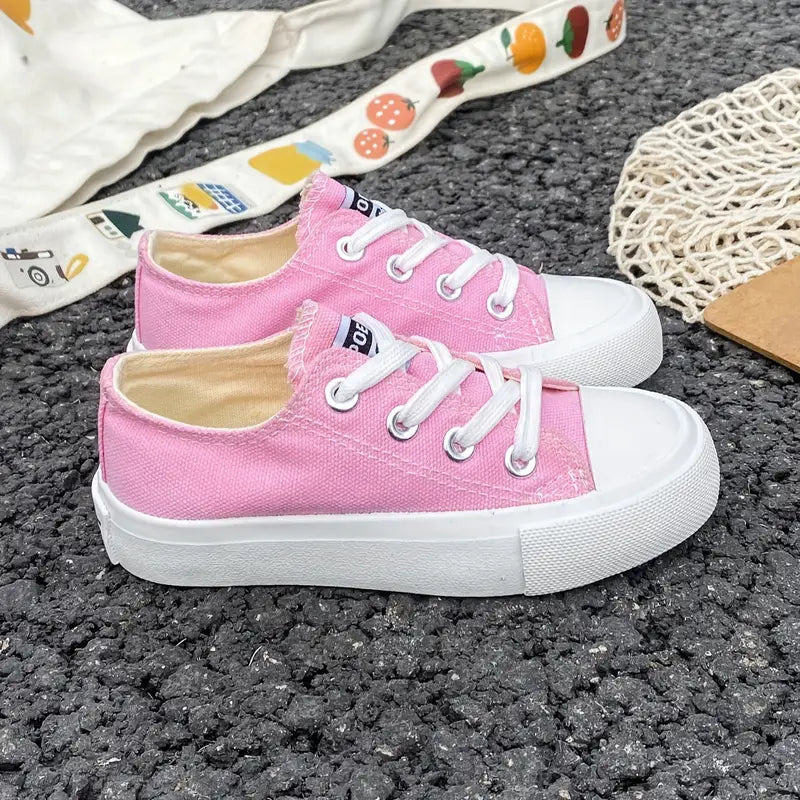 Sapatilhas de skate modernos com cadarços para meninas – calçados confortáveis e respiráveis e antiderrapantes para crianças