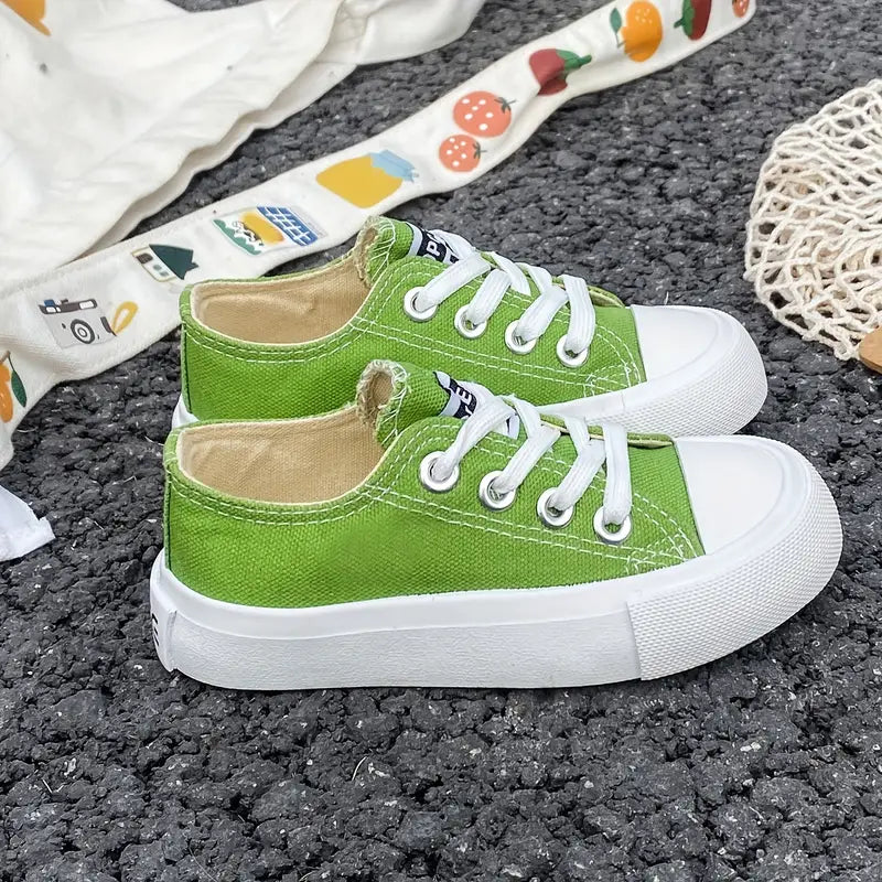 Sapatilhas de skate modernos com cadarços para meninas – calçados confortáveis e respiráveis e antiderrapantes para crianças