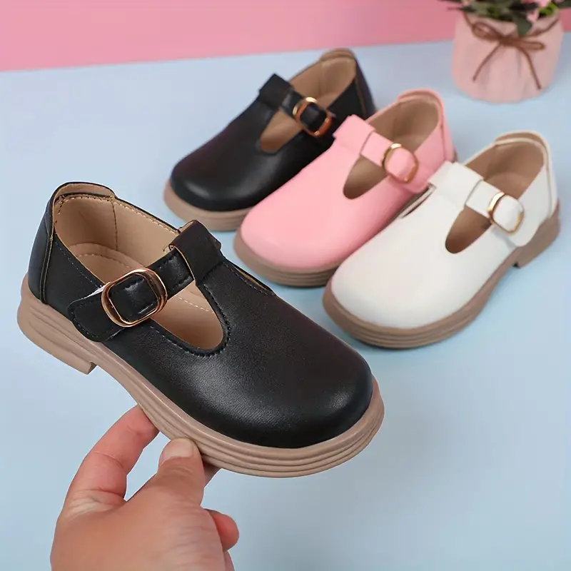 Sapatos elegantes na moda de Mary Jane para meninas - sapatos confortáveis da sola lisa macia