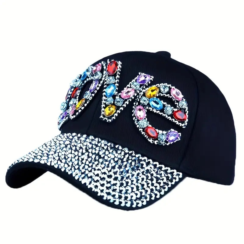 Chapéu protetor solar com Strass e desenho LOVE