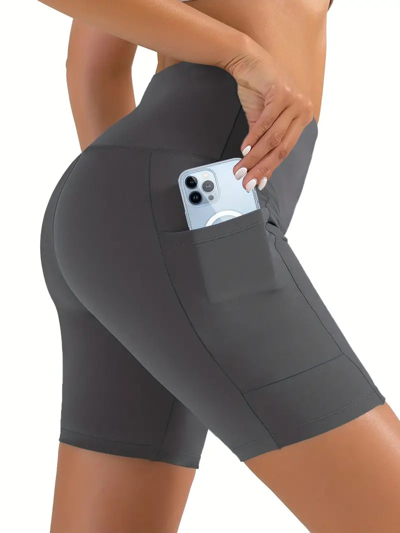 Shorts de bicicleta de cintura alta, colantes curtas casuais e para treinos