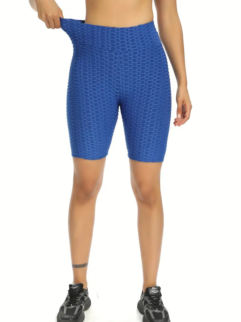 Shorts esportivos de cintura alta elásticos