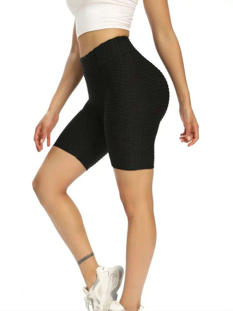 Shorts esportivos de cintura alta elásticos