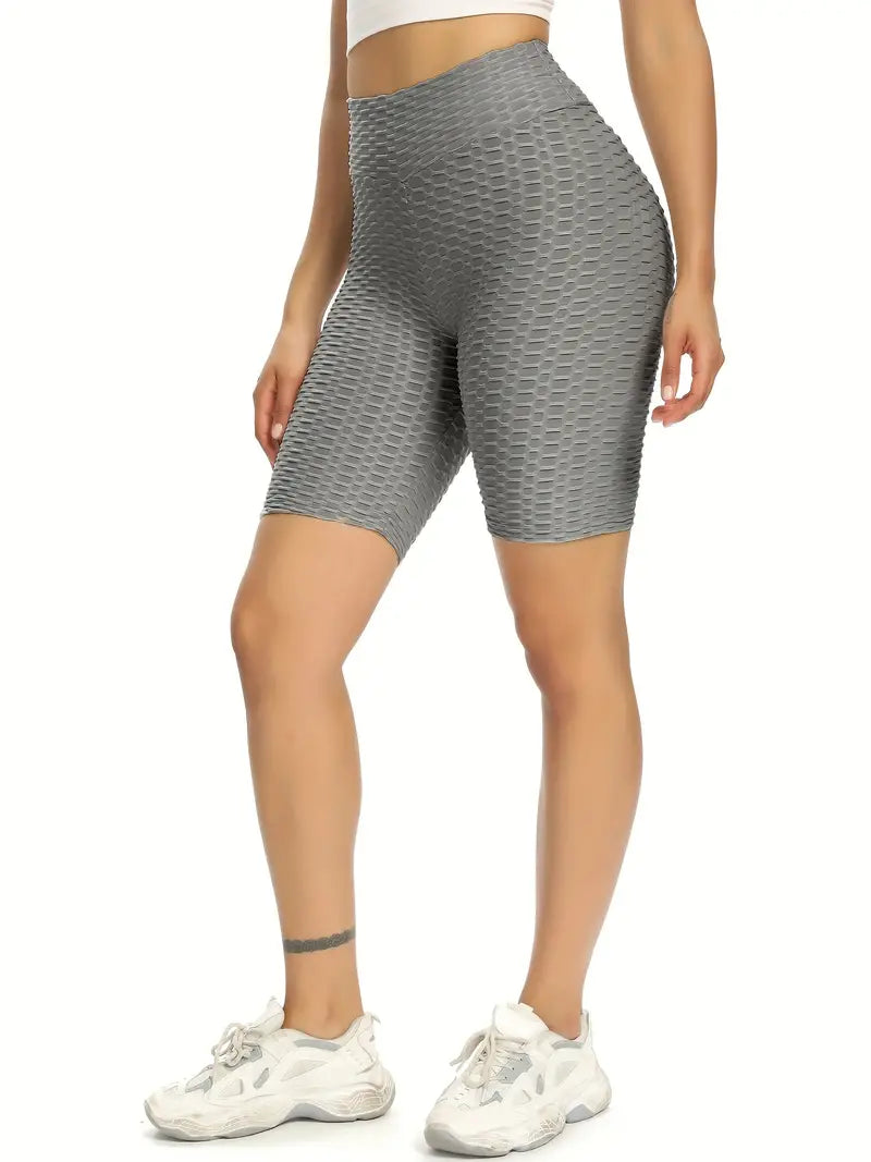 Shorts esportivos de cintura alta elásticos