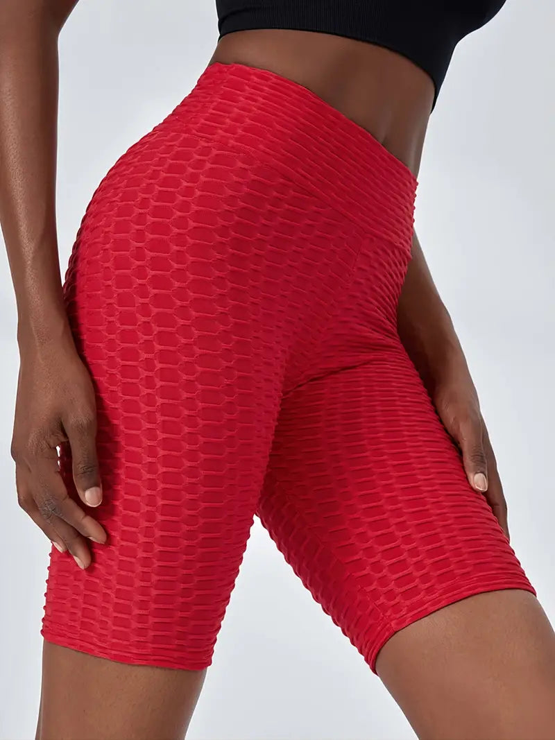 Shorts esportivos de cintura alta elásticos