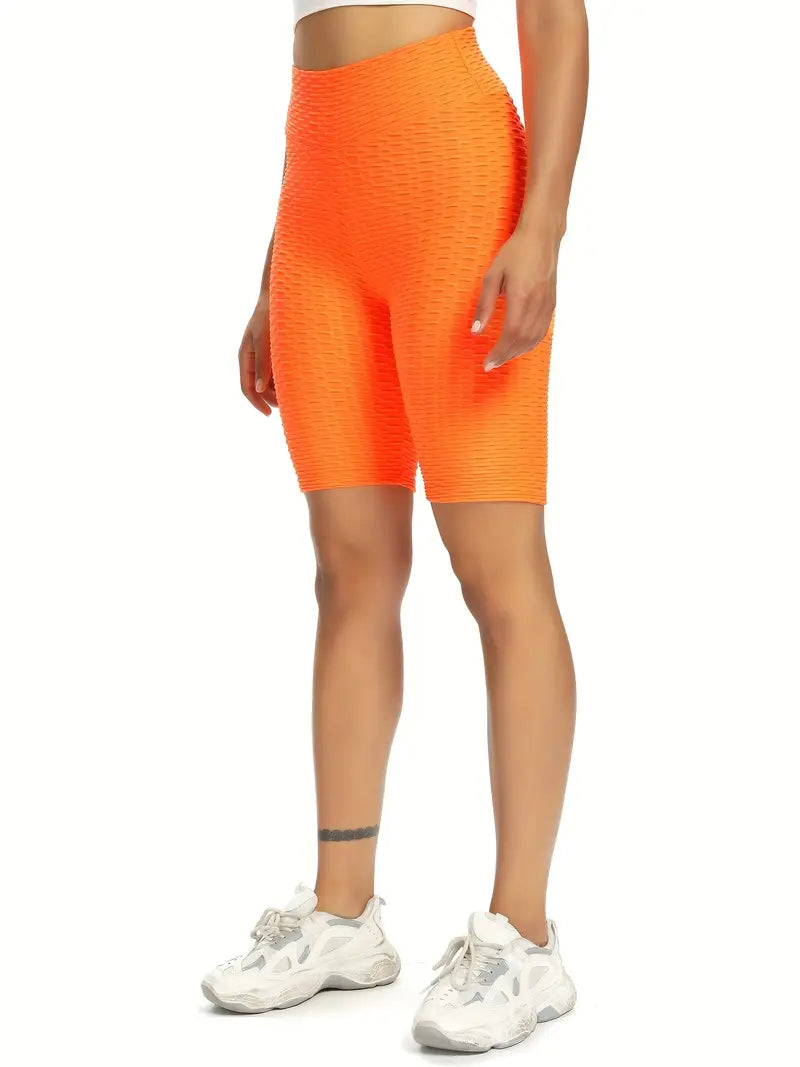 Shorts esportivos de cintura alta elásticos