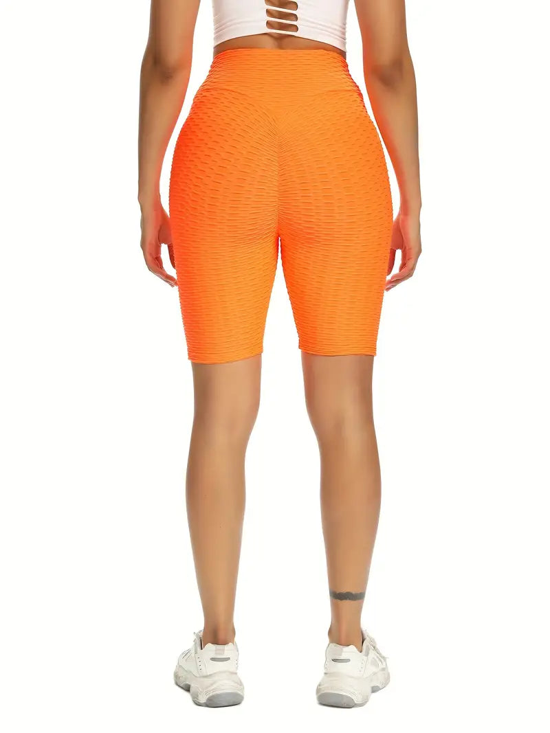 Shorts esportivos de cintura alta elásticos