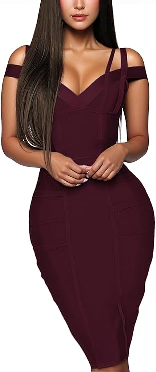 Vestido feminino elegante com decote em V elástico chique com faixa