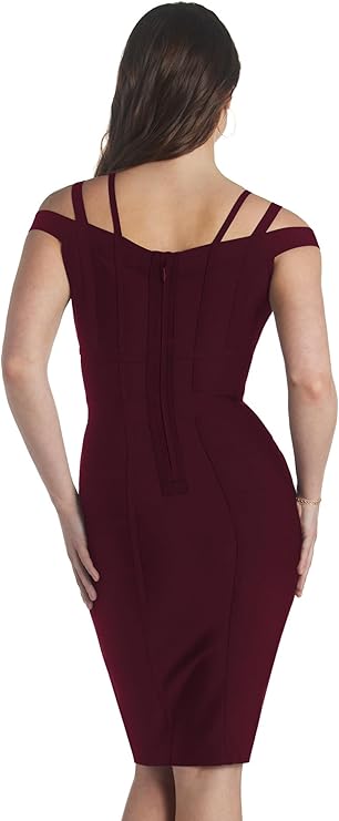 Vestido feminino elegante com decote em V elástico chique com faixa