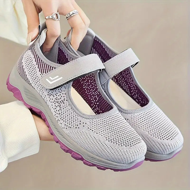 Tênis femininos respiráveis da moda para caminhada 