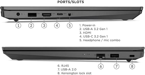 Laptop Lenovo V15, ecrã FHD de 15,6", processador AMD Ryzen 5 5500U Hexa-core (supera Intel i7-1065G7)