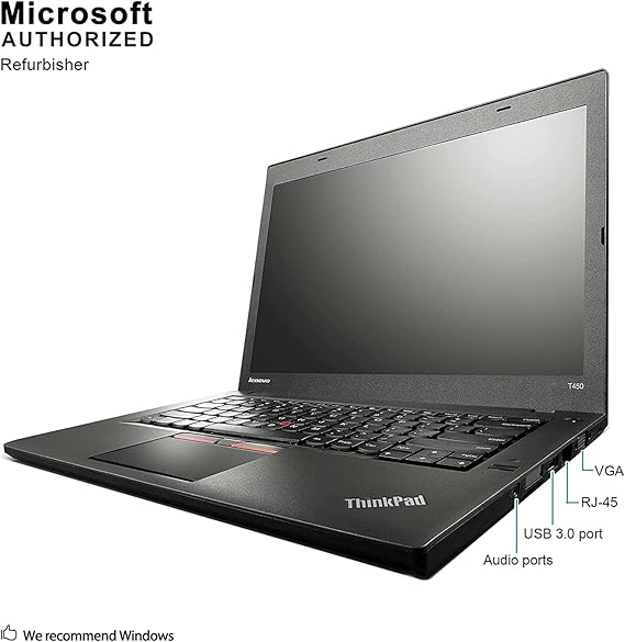 Laptop Lenovo ThinkPad T450 14in HD, Intel Dual-Core i5-5300U Up to 2.9GHz, 8GB RAM, 256GB