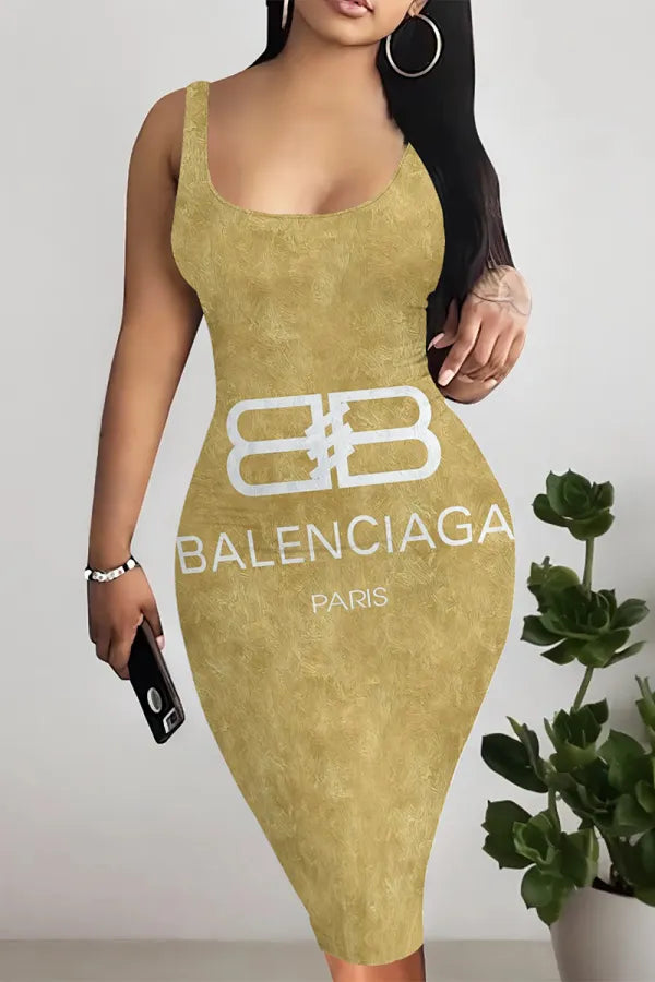 Vestidos sexy com decote em U