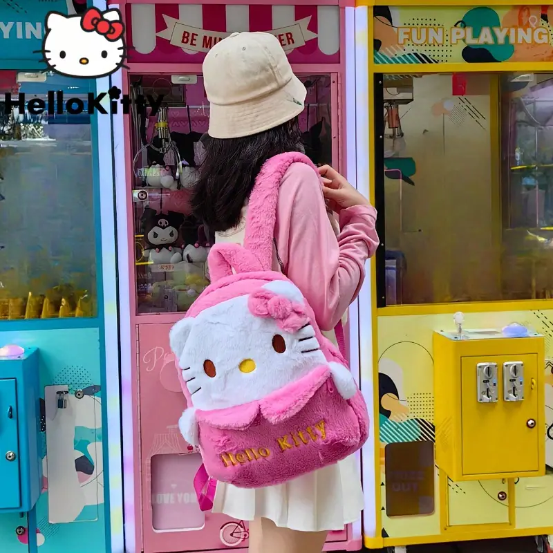 Mochila de pelúcia Hello , bolsa de armazenamento