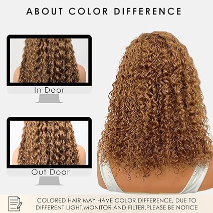 Peruca de cabelo humano encaracolado ombré marrom bob, preto natural com marrom, estilo cacheados para mulheres