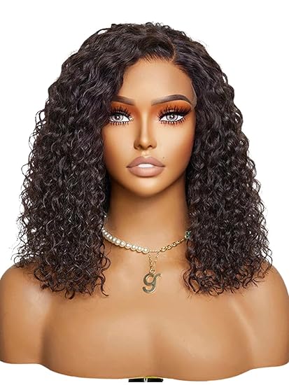 Peruca de cabelo humano encaracolado ombré marrom bob, preto natural com marrom, estilo cacheados para mulheres