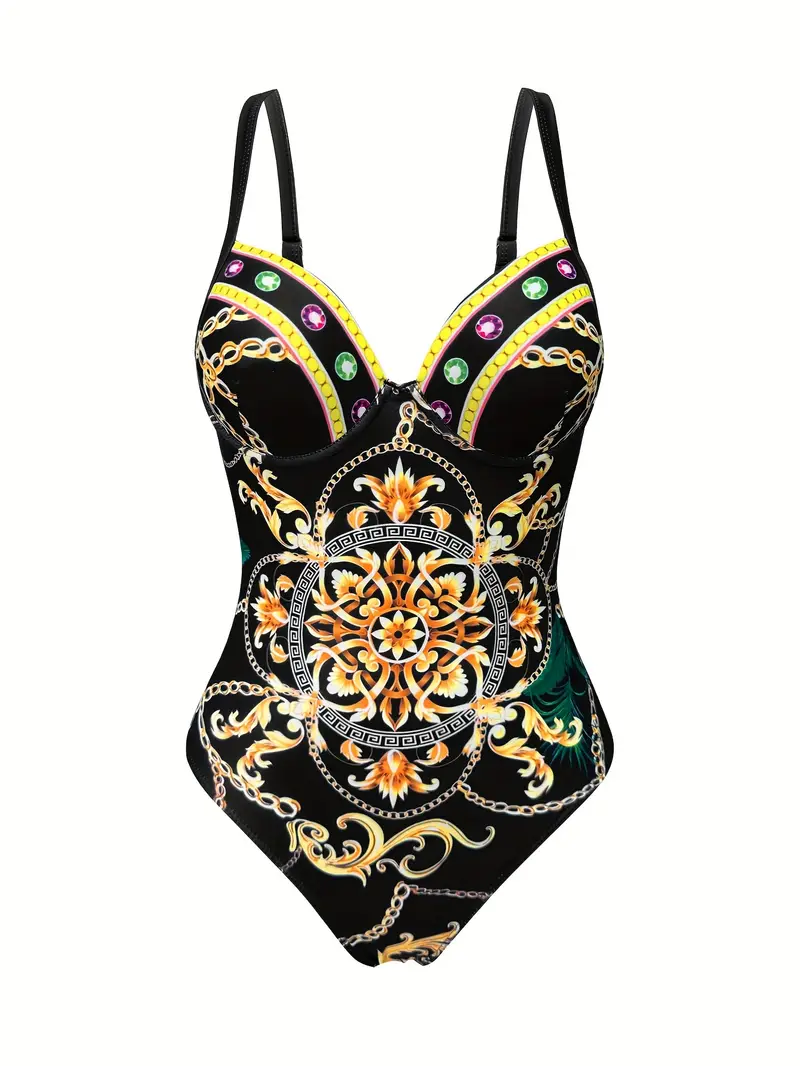 Conjunto de 2 peças de fato de banho feminino com saia de cobertura