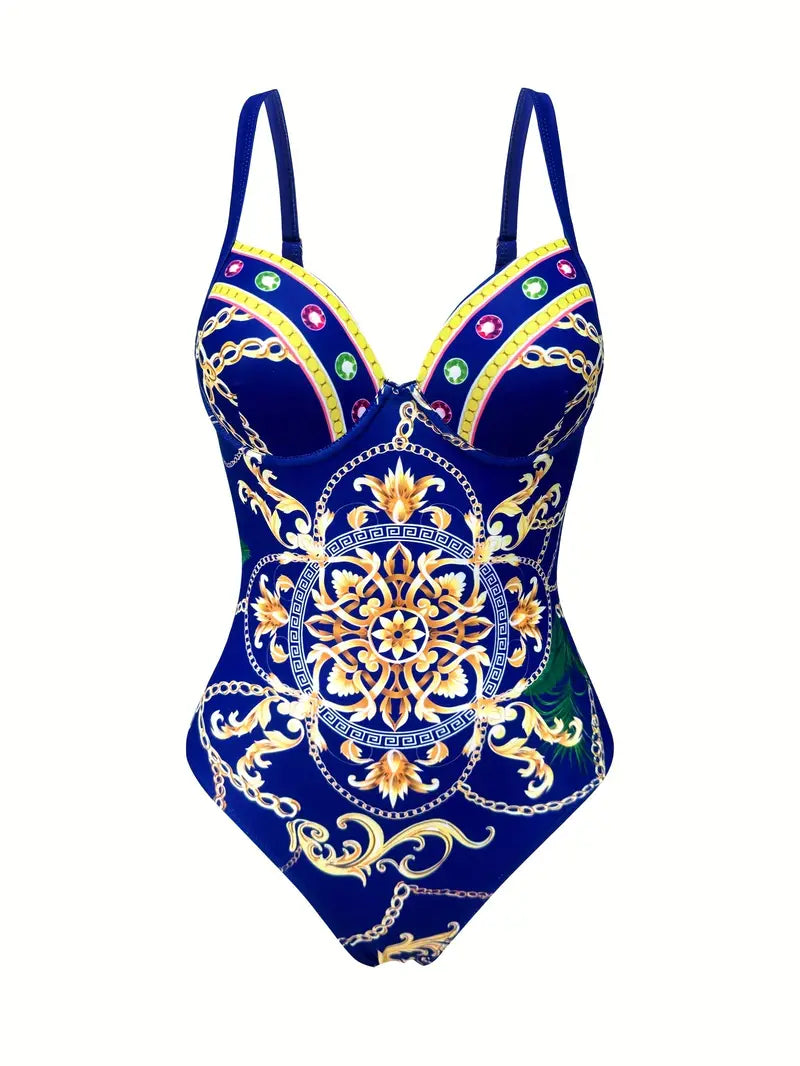 Conjunto de 2 peças de fato de banho feminino com saia de cobertura