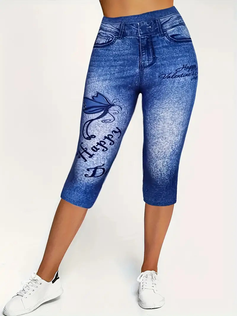 Bermuda colante elásticas de Jeans Tamanho Grande