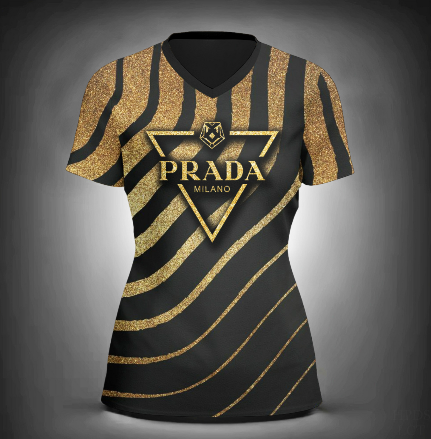 Produto: Camiseta Feminina de gola V PRADA