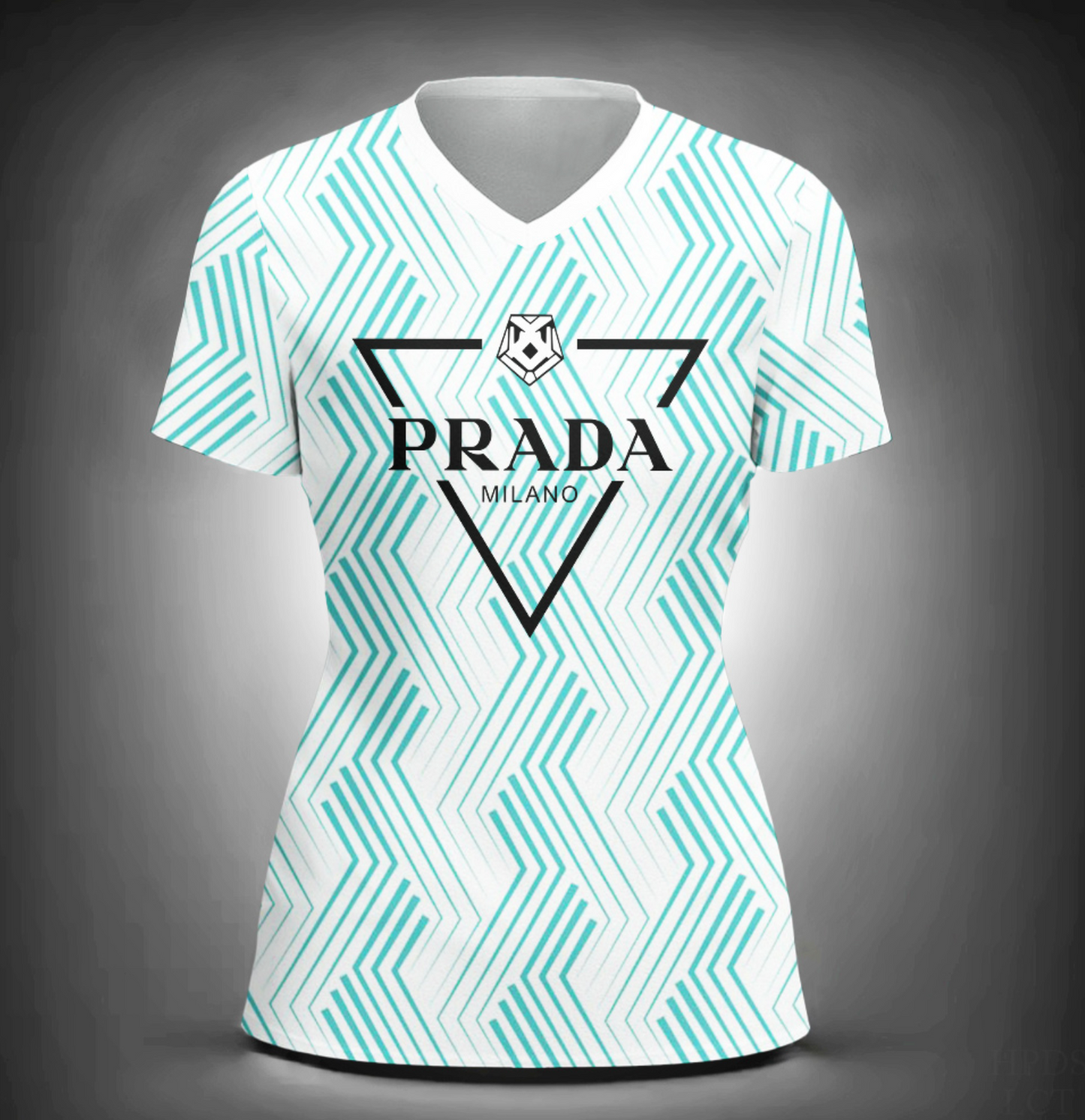 Produto: Camiseta Feminina de gola V PRADA