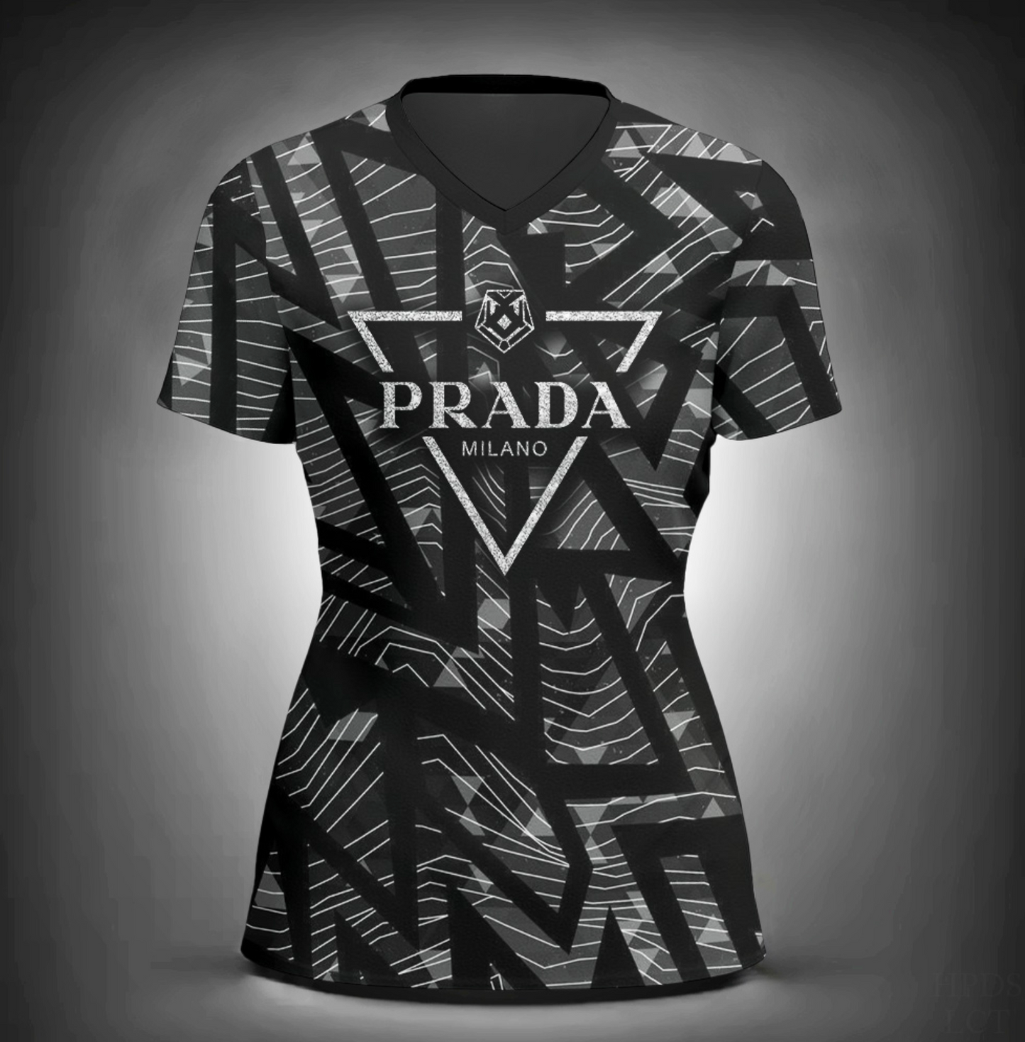 Produto: Camiseta Feminina de gola V PRADA