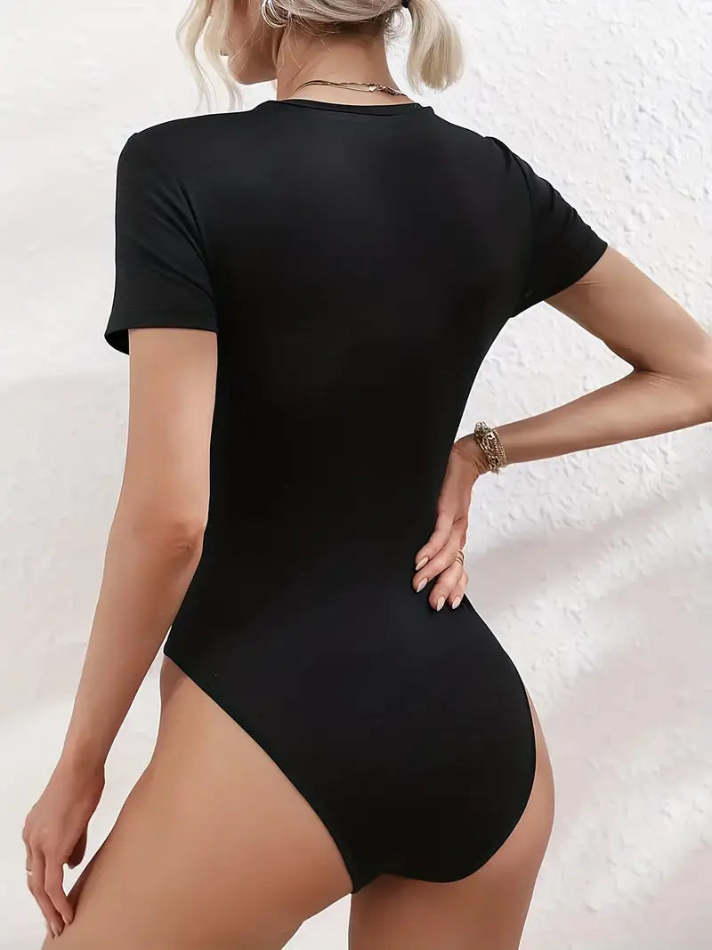 Modelador de corpo com decote em V para controle de barriga