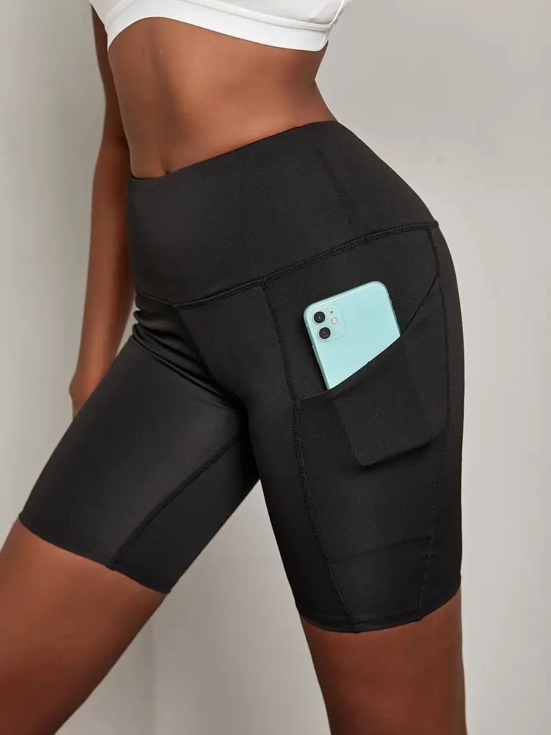 Shorts de bicicleta de cintura alta, colantes curtas casuais e para treinos